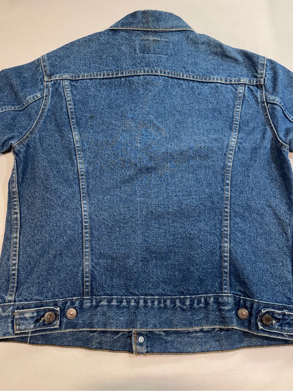 Vintage 80s Levi’s Type 3 Men’s Dark Wash Denim Jacket USA Made, Size 42 - Picture 9 of 10